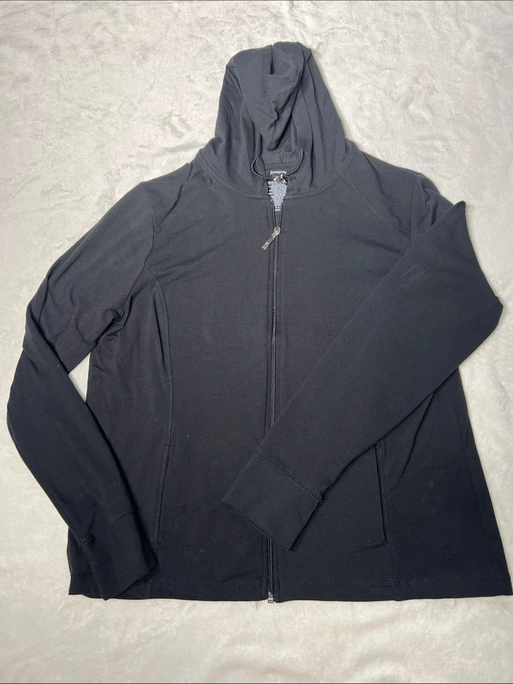 Danskin Now Womens Zippered Black Light Weight Hoodie XXL